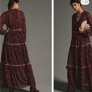 Anthropologie Temperley London Smocked Maxi Dress 12